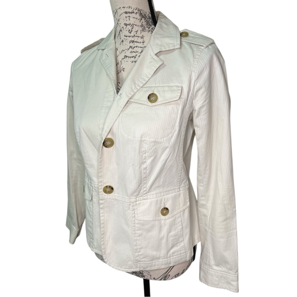 TALBOTS White Button Down Jacket for Women Size 4P - Picture 5 of 16